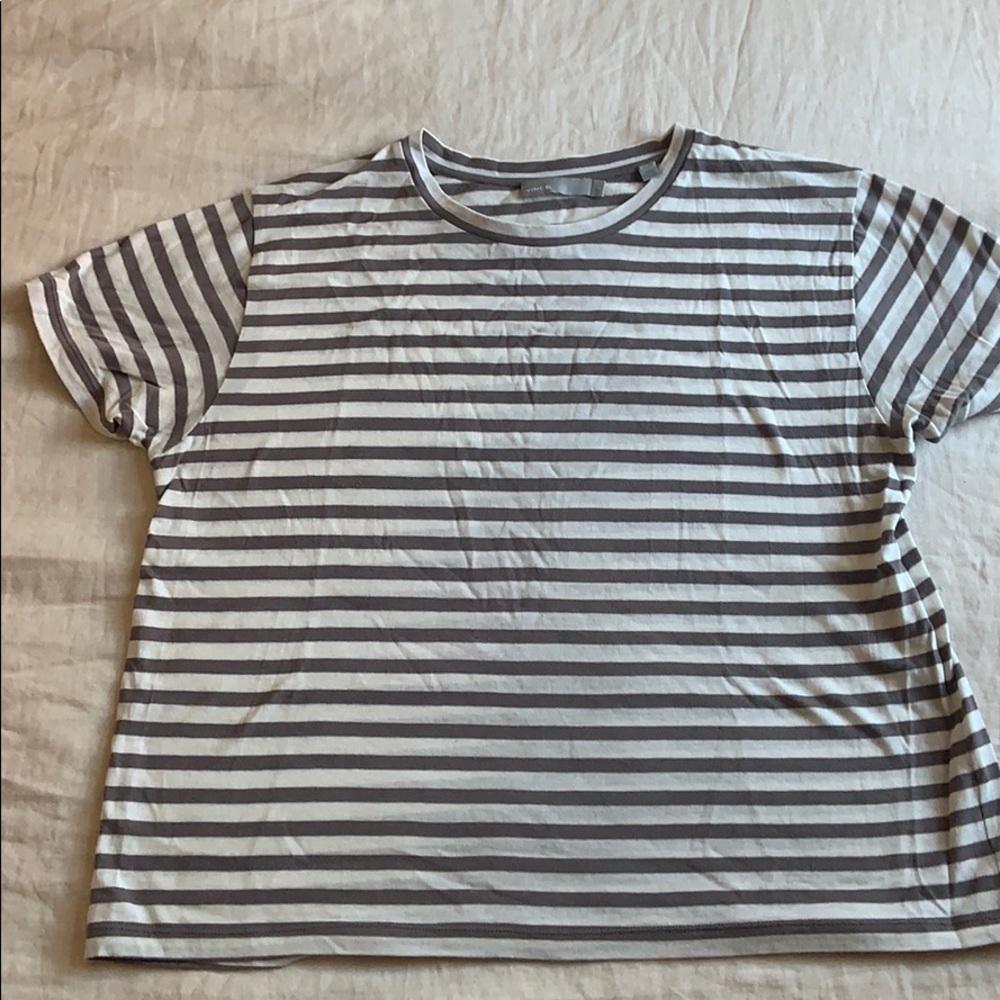 Vince gray and white striped tee - size small